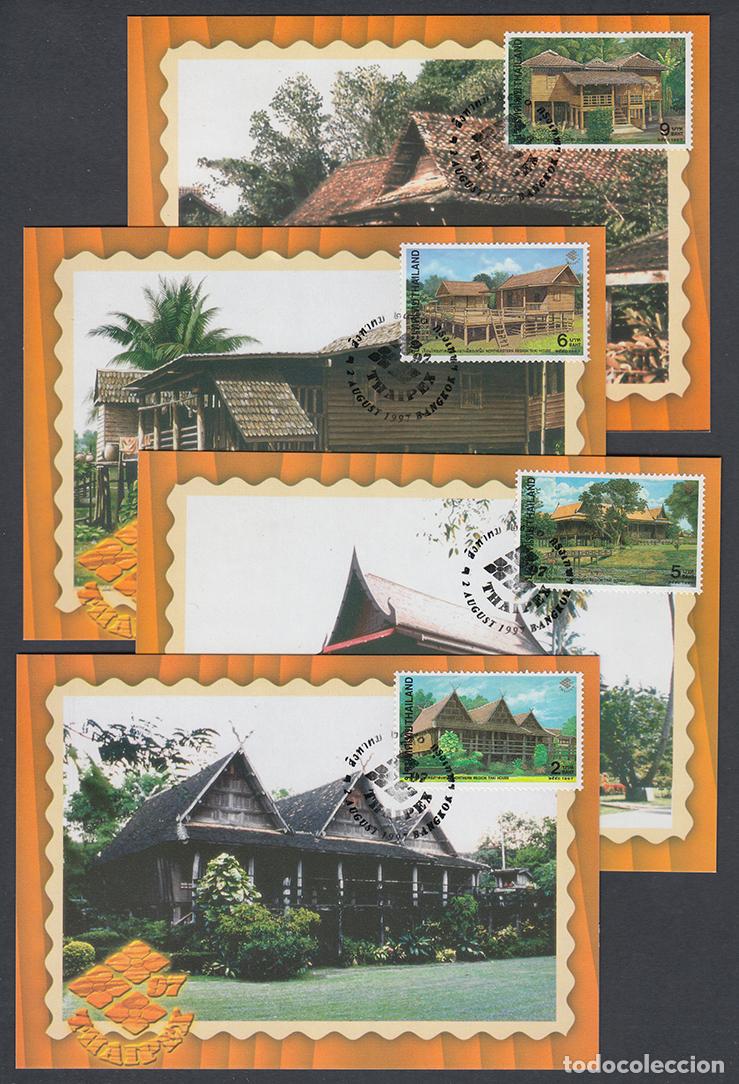 Selos: Tailandia Tarjetas M&aacute;ximas Yvert 1745/48 - arquitectura