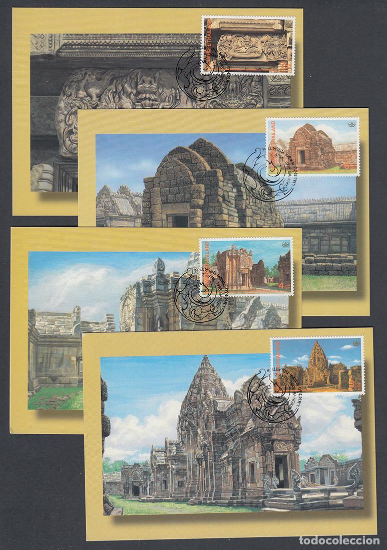 Selos: Tailandia Tarjetas M&aacute;ximas Yvert 1782/85 - arquitectura