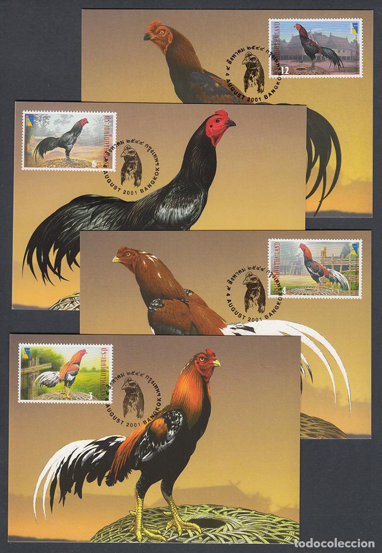 Selos: Tailandia Tarjetas M&aacute;ximas Yvert 1969A/1969D - Aves