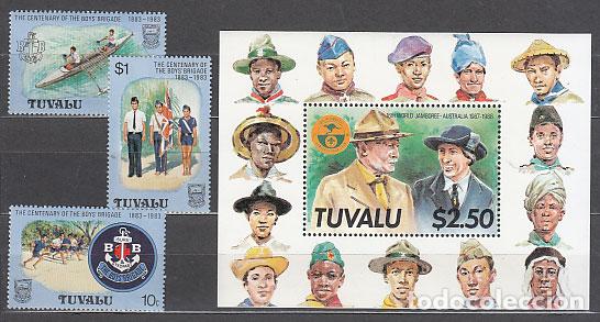 Briefmarken: Tuvalu - Correo Yvert 205/7+H 29 ** Mnh Scouts