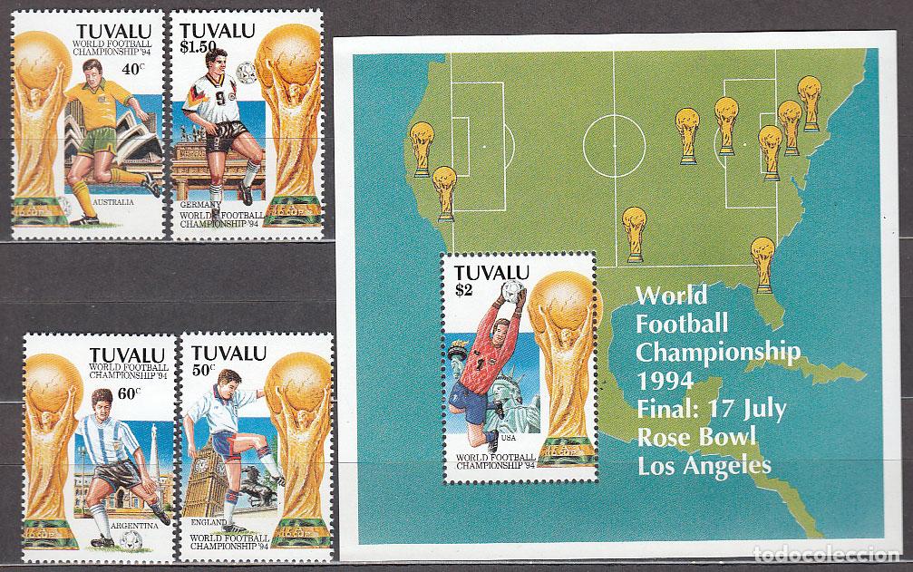 Briefmarken: Tuvalu - Correo Yvert 653/6+H.48 ** Mnh Deportes f&uacute;tbol