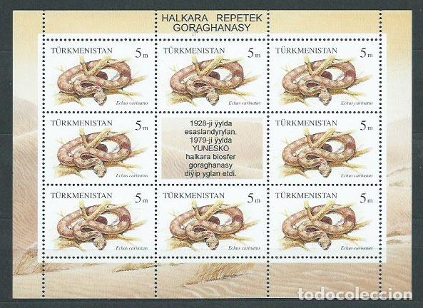 Selos: Turkmenistan - Correo Yvert 52 Pliego ** Mnh Fauna