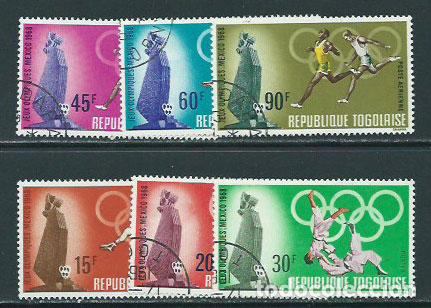 Sellos: Togo - Correo Yvert 582/5+A 97/8 usado Olimpiadas de M&eacute;jico
