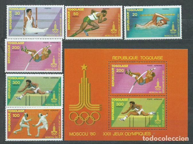 Sellos: Togo - Correo Yvert 978/80+A 415/7+H 137 ** Mnh Olimpiadas de Moscu