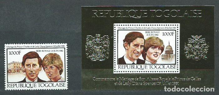 Selos: Togo - Correo Yvert 1079+H 165 ** Mnh Boda real