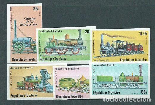 Selos: Togo - Correo Yvert 961/2+A 390/3 Sin dentar ** Mnh Trenes