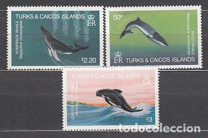 Sellos: Turk y Caicos - Correo Yvert 627/9 ** Mnh Fauna marina