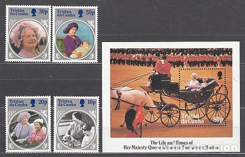 Francobolli: Tristan da Cunha - Correo Yvert 369/72+H 18 ** Mnh Reina madre