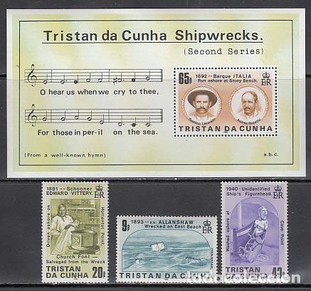 Francobolli: Tristan da Cunha - Correo Yvert 389/91+H 19 ** Mnh