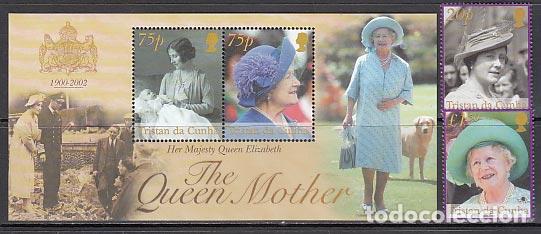 Francobolli: Tristan da Cunha - Correo Yvert 712/3+H 40 ** Mnh Reina madre