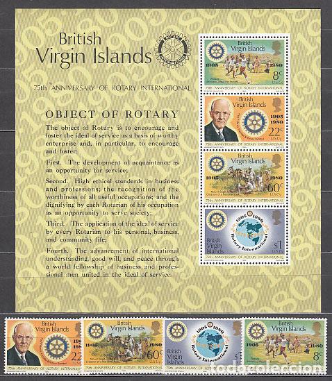 Francobolli: Virgenes - Correo Yvert 388/91+Hb 13 ** Mnh Club Rotary