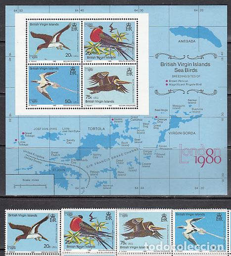 Francobolli: Virgenes - Correo Yvert 392/5+Hb 14 ** Mnh Fauna aves