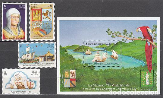 Francobolli: Virgenes - Correo Yvert 717/20+Hb 75 ** Mnh Descubrimiento de Am&eacute;rica
