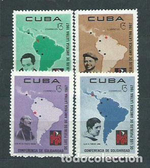 Francobolli: Cuba - Correo 1967 Yvert 1129/32 ** Mnh Personajes