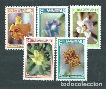 Selos: Cuba - Correo 1974 Yvert 1794/8 ** Mnh Flores