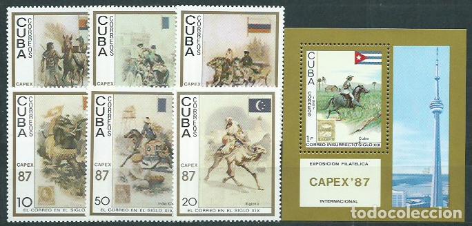 Selos: Cuba - Correo 1987 Yvert 2779/84+H,98 ** Mnh