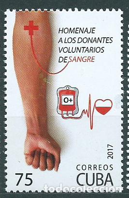 Stamps: Cuba Correo 2017 Yvert 5593 ** Mnh Homenaje a los donantes voluntarios de Sangre