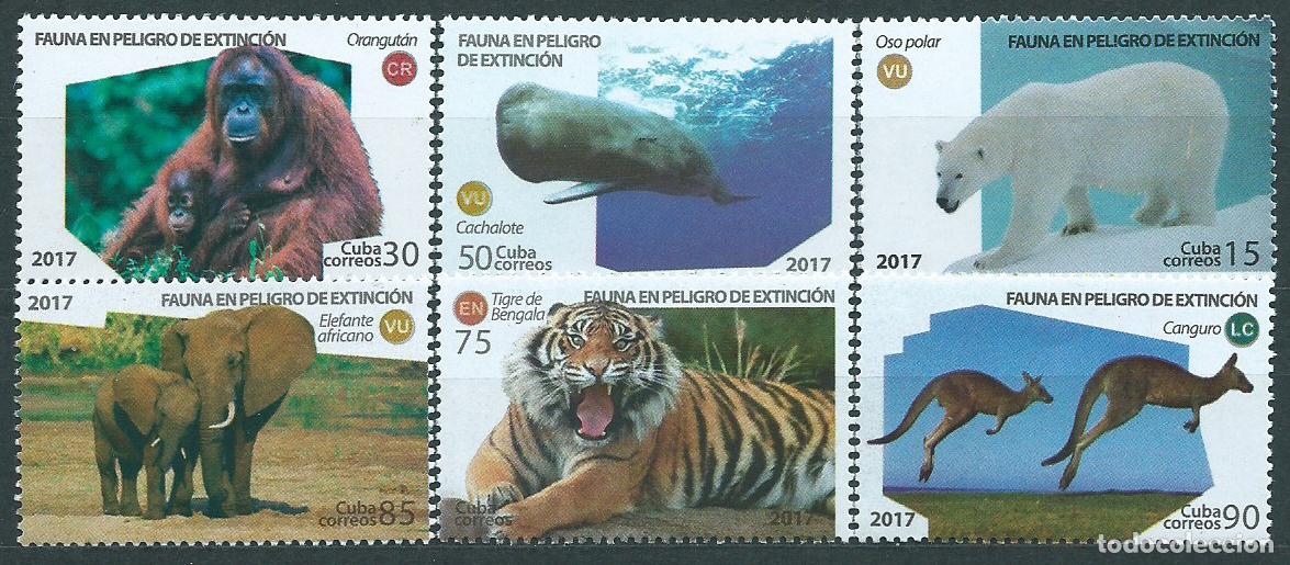 Stamps: Cuba Correo 2017 Yvert 5551/56 ** Mnh Fauna en peligro de Extinci&oacute;n