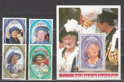 Briefmarken: Dominica - Correo 1990 Yvert 1227/30+Hb 169 ** Mnh Reina madre