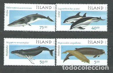 Timbres: Islandia - Correo 2000 Yvert 891/4 ** Mnh Fauna Cetaceos