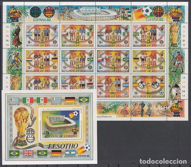 Sellos: Lesotho - Correo Yvert 480/91+Hb 14 ** Mnh Deportes f&uacute;tbol