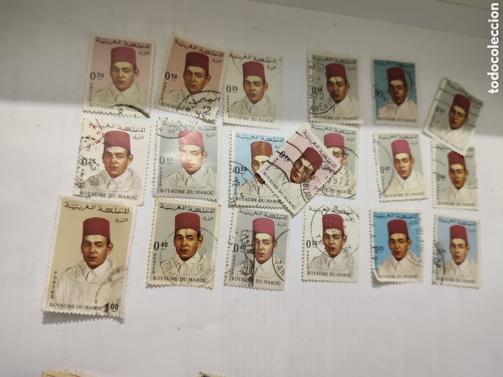 Selos: 19 Sellos de Marruecos Rey Hassan ll 1968 usados