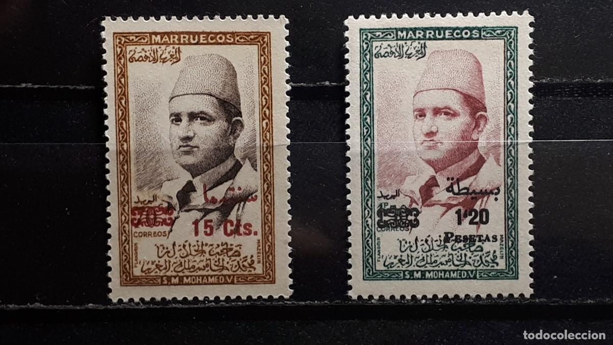Sellos: MARRUECOS, zona norte . A&Ntilde;O 1956.**/ *. EDIFIL 19/20