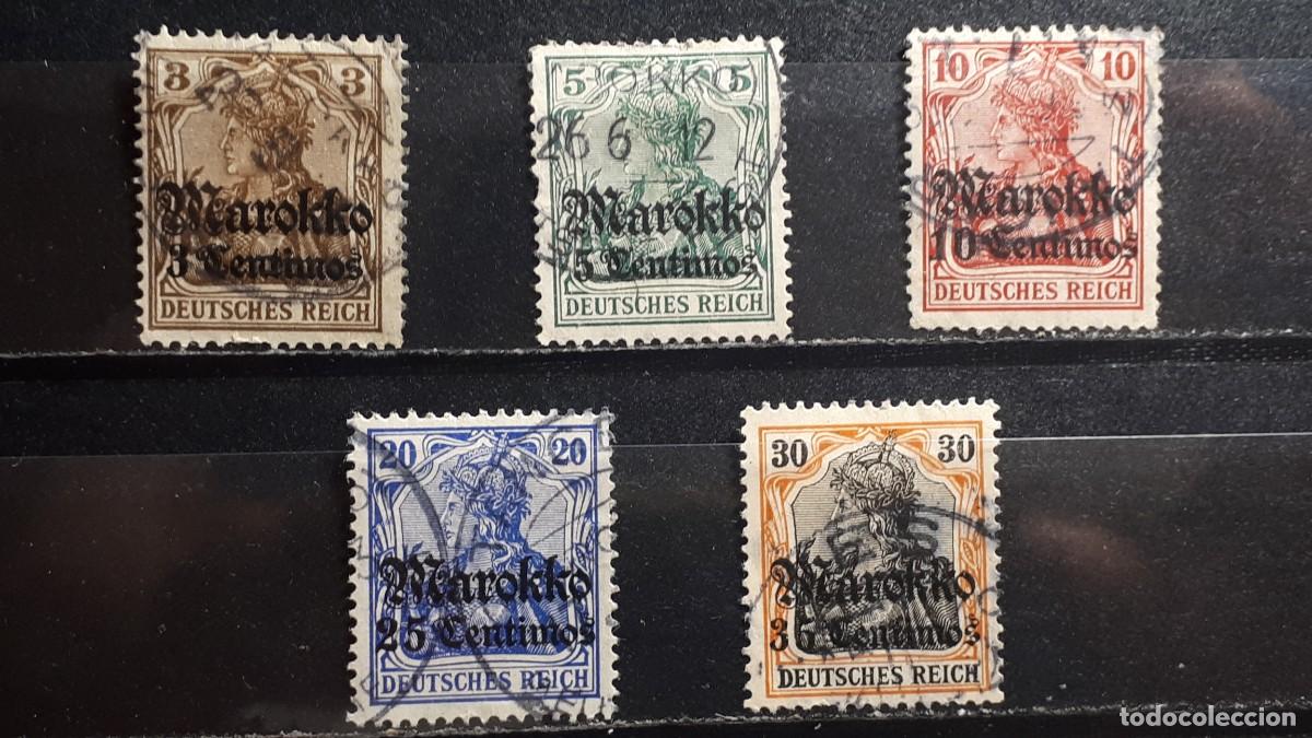 Sellos: MARRUECOS,- ALEM&Aacute;N. A&Ntilde;O 1911. &deg;. YVERT 45/8, 50