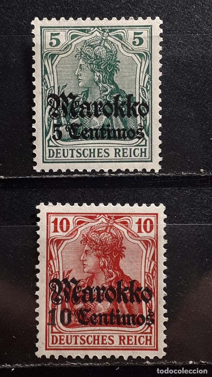 Sellos: MARRUECOS,- ALEM&Aacute;N. A&Ntilde;O 1911. *. YVERT 46, 47.