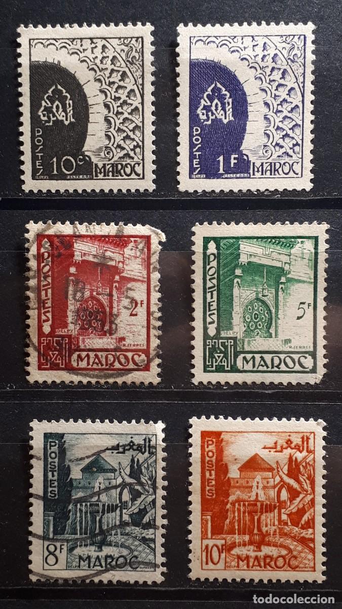 Sellos: MARRUECOS. OFIC. FRANCESA. A&Ntilde;O 1949. &deg;/*. YVERT 277/84, falta 281