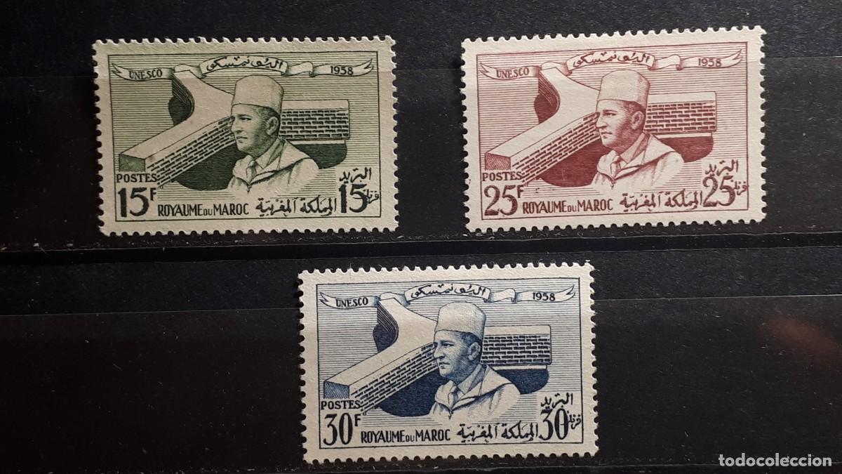 Sellos: MARRUECOS. ZONA SUR. A&Ntilde;O 1958. *. YVERT 386/8