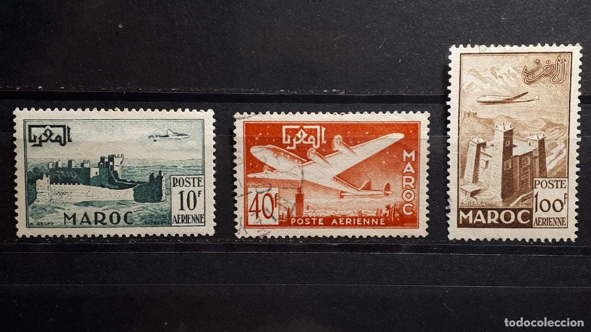 Sellos: MARRUECOS Franc&eacute;s . A&Ntilde;O 1952. */&deg;. YVERT A&eacute;reo 85/7