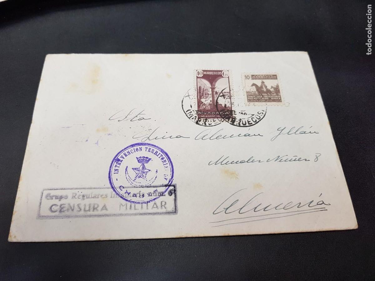Sellos: CARTA CENSURADA-CON SELLOS DE MARRUECOS-ALMERIA-23 DE NOVIEMBRE DE 1944