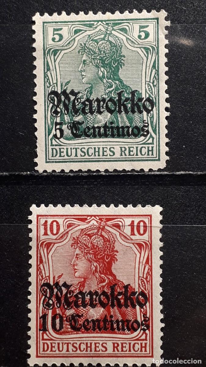 Sellos: MARRUECOS- ALEM&Aacute;N. A&Ntilde;O 1911.*/**. YVERT 46/7