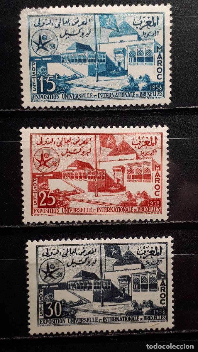 Sellos: MARRUECOS. A&Ntilde;O 1958. */**. Edifil 383/5