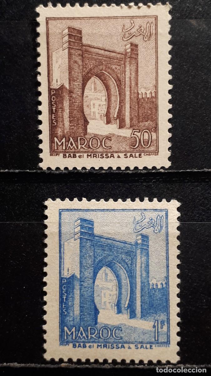 Sellos: MARRUECOS Franc&eacute;s . A&Ntilde;O 1955-6. **. Edifil 345/6