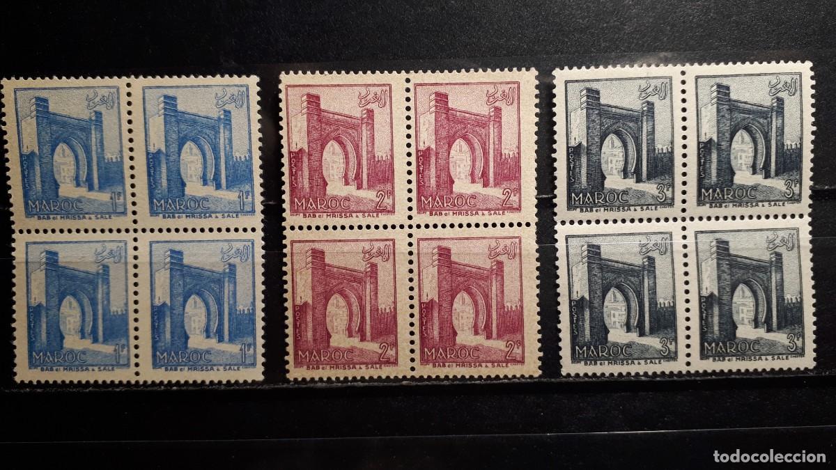 Sellos: MARRUECOS Franc&eacute;s . A&Ntilde;O 1955-6. **. Edifil 346/8