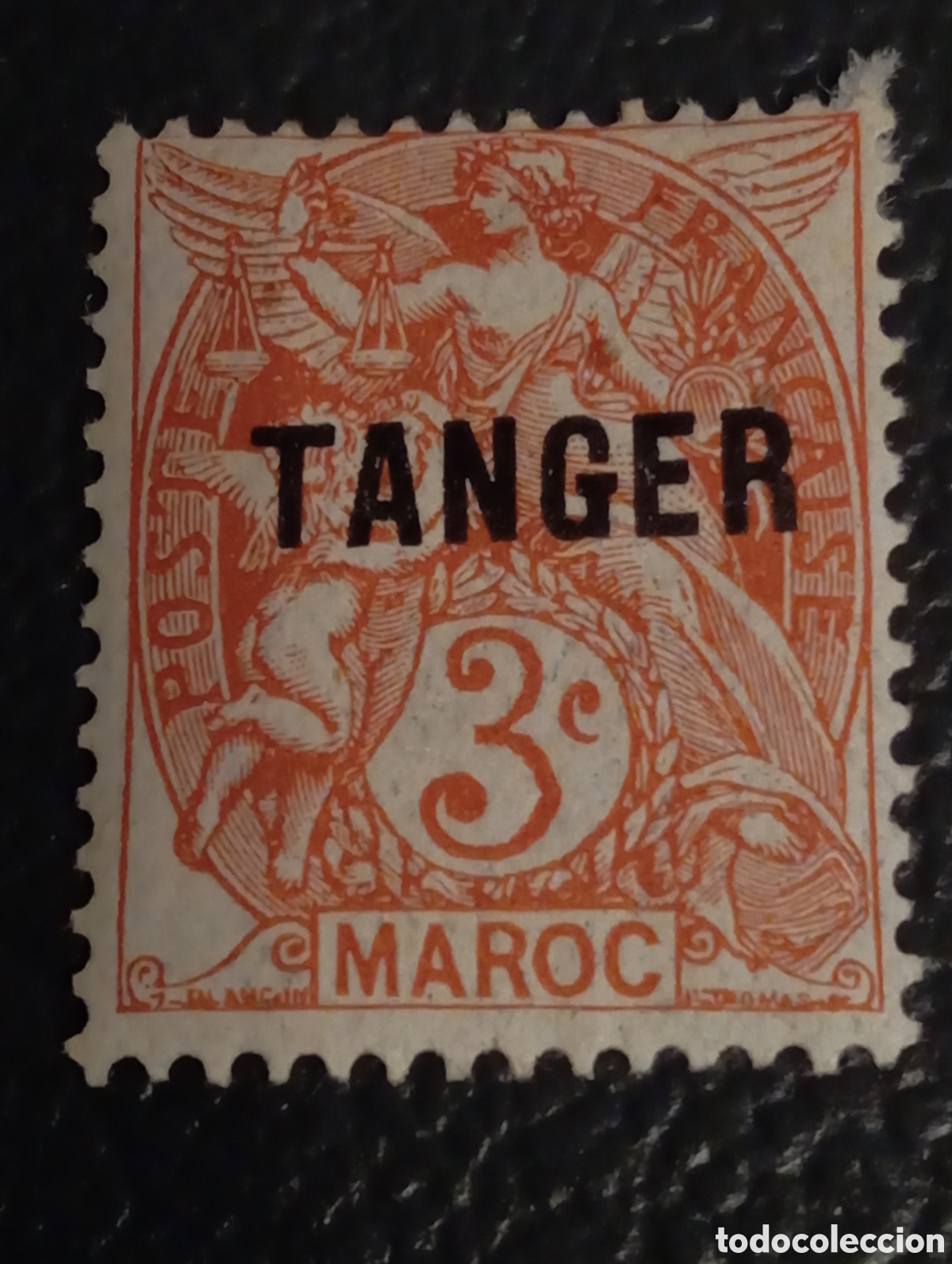 Sellos: Sello T&aacute;nger (Marruecos Franc&eacute;s) - 3c Naranja - A&ntilde;o 1918 - Cat&aacute;logo Yvert #82 / Scott #41 MH