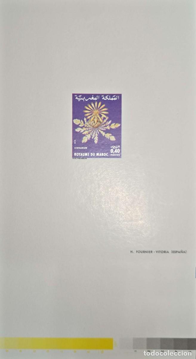 Sellos: O) 1979 MOROCCO,PROOF, COLOR SCALE, CENTAURIUM, FLOWER, SCT 443, MNH