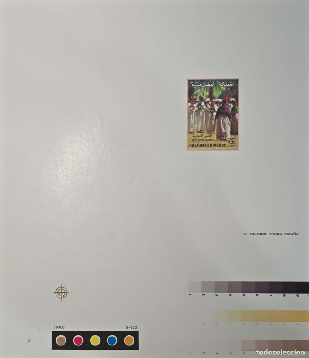 Sellos: O) 1981 MOROCCO, PROOF, SCALE COLOR, 22nd MARRAKESH ARTS FESTIVAL, SCT 492 1.30d, MNH