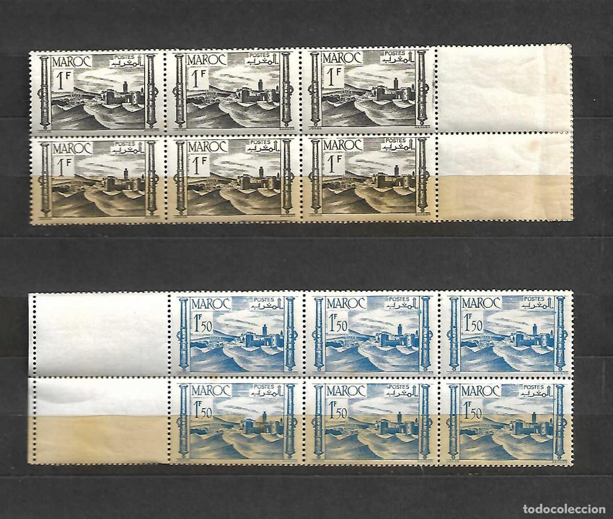 Sellos: Fortaleza del desierto. Marruecos Franc&eacute;s. sellos a&ntilde;os 1947/49