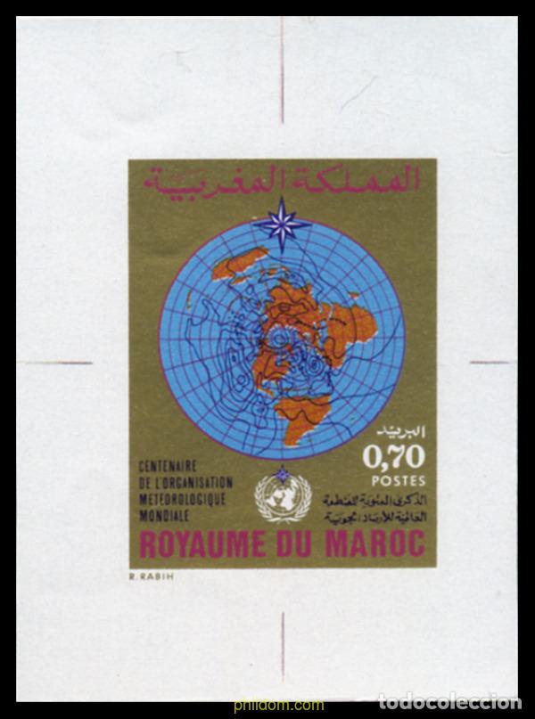 Sellos: 218798 MNH MARRUECOS 1973 CENTENARIO DE LA ORGANIZACION METEREOLOGICA INTERNACIONAL
