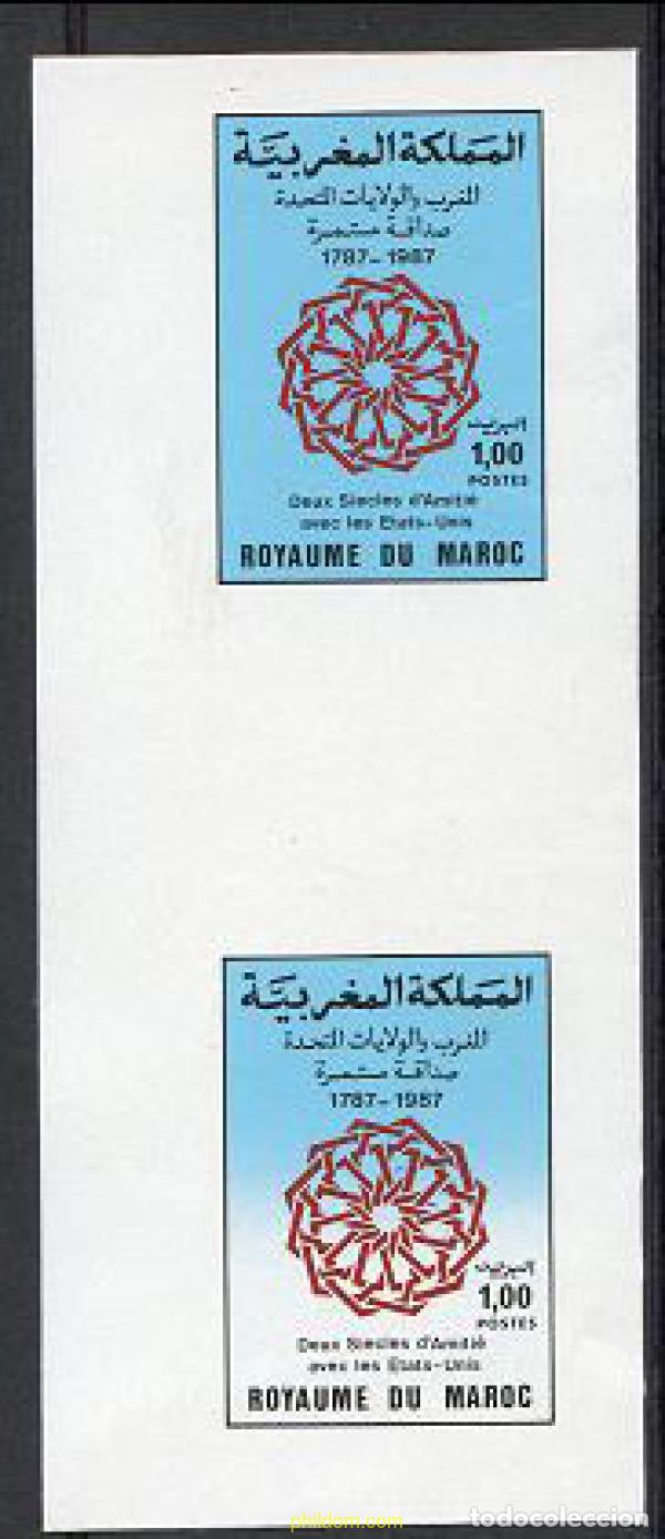 Sellos: 219521 MNH MARRUECOS 1987 BICENTENARIO DE LAS RELACIONES DIPLOMATICAS CON LOS ESTADOS UNIDOS