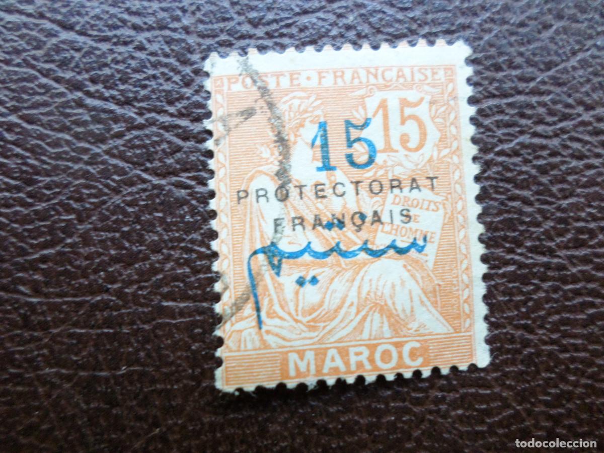 Sellos: marruecos, protectorado frances, 1914, sello sobrecargado Yvert 42