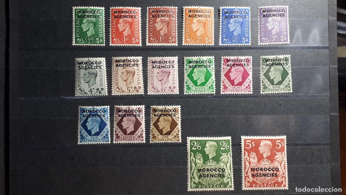 Sellos: MARRUECOS INGL&Eacute;S. A&Ntilde;O 1949. **. YVERT 39/55.