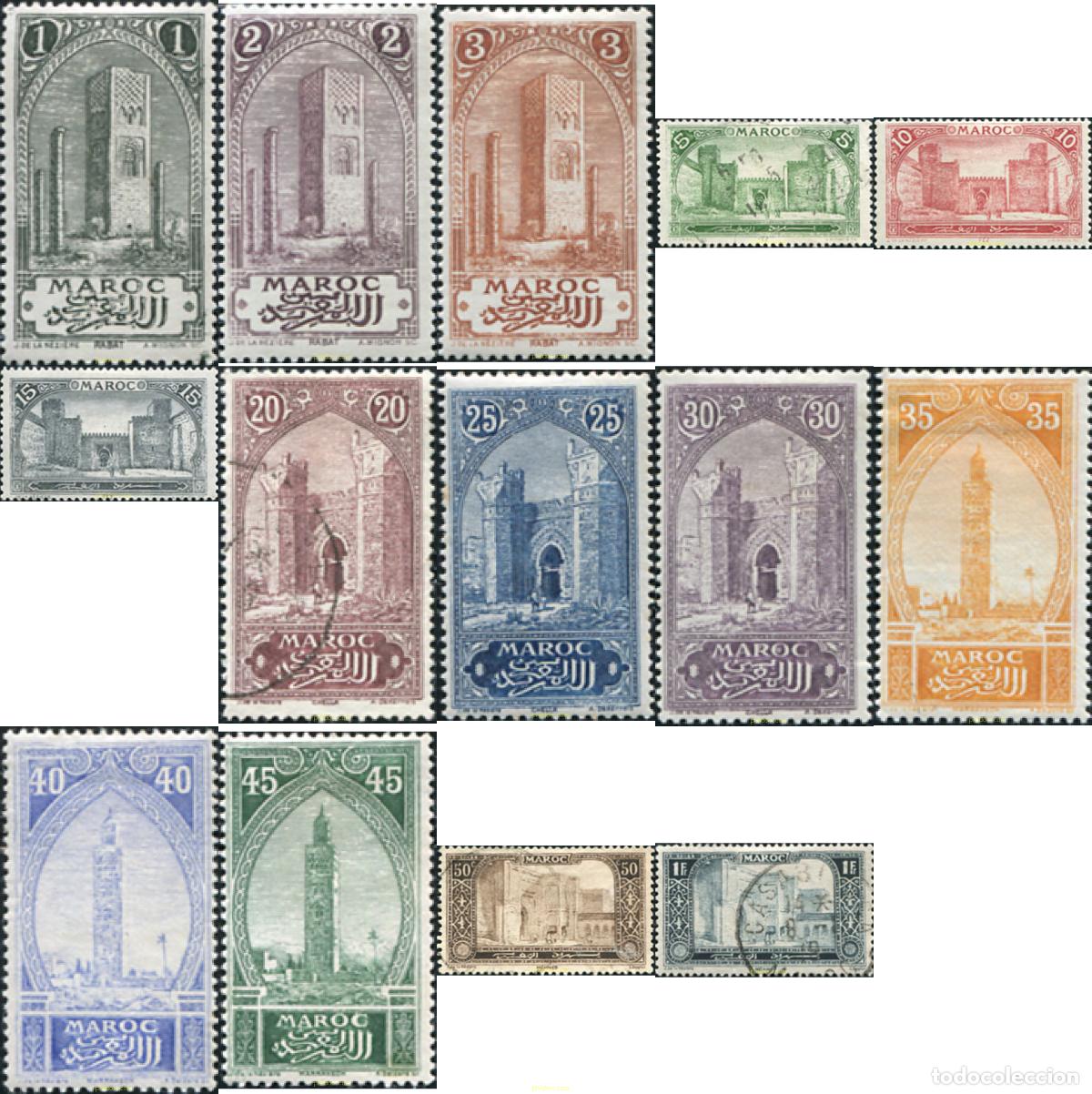 Sellos: 720803 USED MARRUECOS 1917 MONUMENTOS