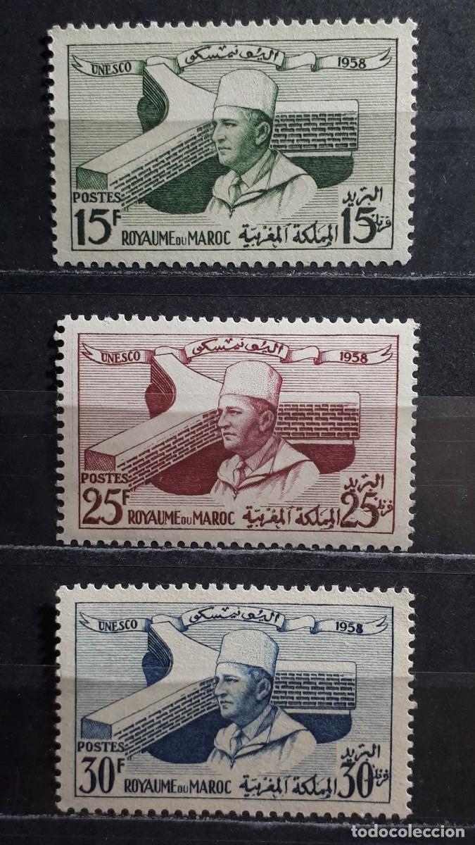 Sellos: MARRUECOS. A&Ntilde;O 1958. *. YVERT 386/8