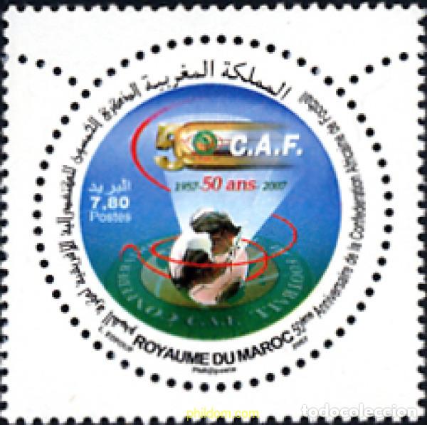 Sellos: 236239 MNH MARRUECOS 2007 CINCUENTENARIO DE LA FEDERACION AFRICANA DE FUTBOL