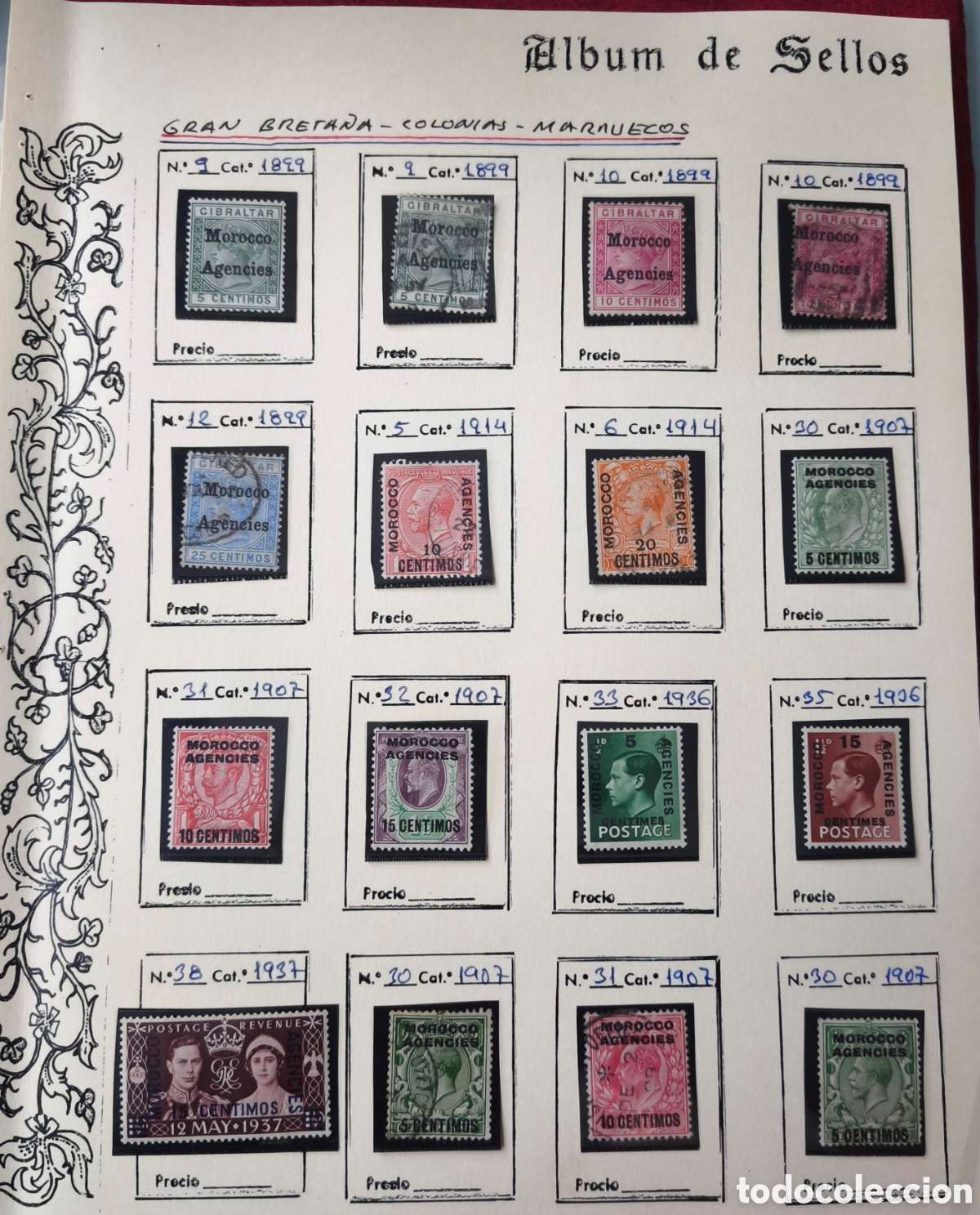 Sellos: Gran Breta&ntilde;a. Marruecos. 1899-1937. Set de sellos