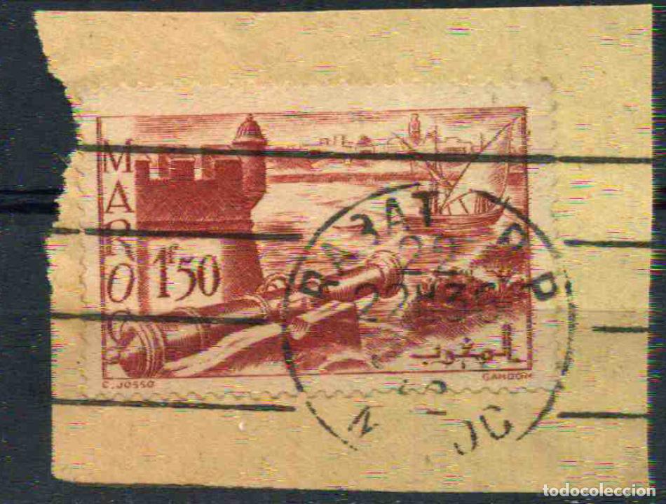 Sellos: Marruecos franc&eacute;s 1940 Muralla de Sal&eacute; Fragmento - matasellos de Rabat